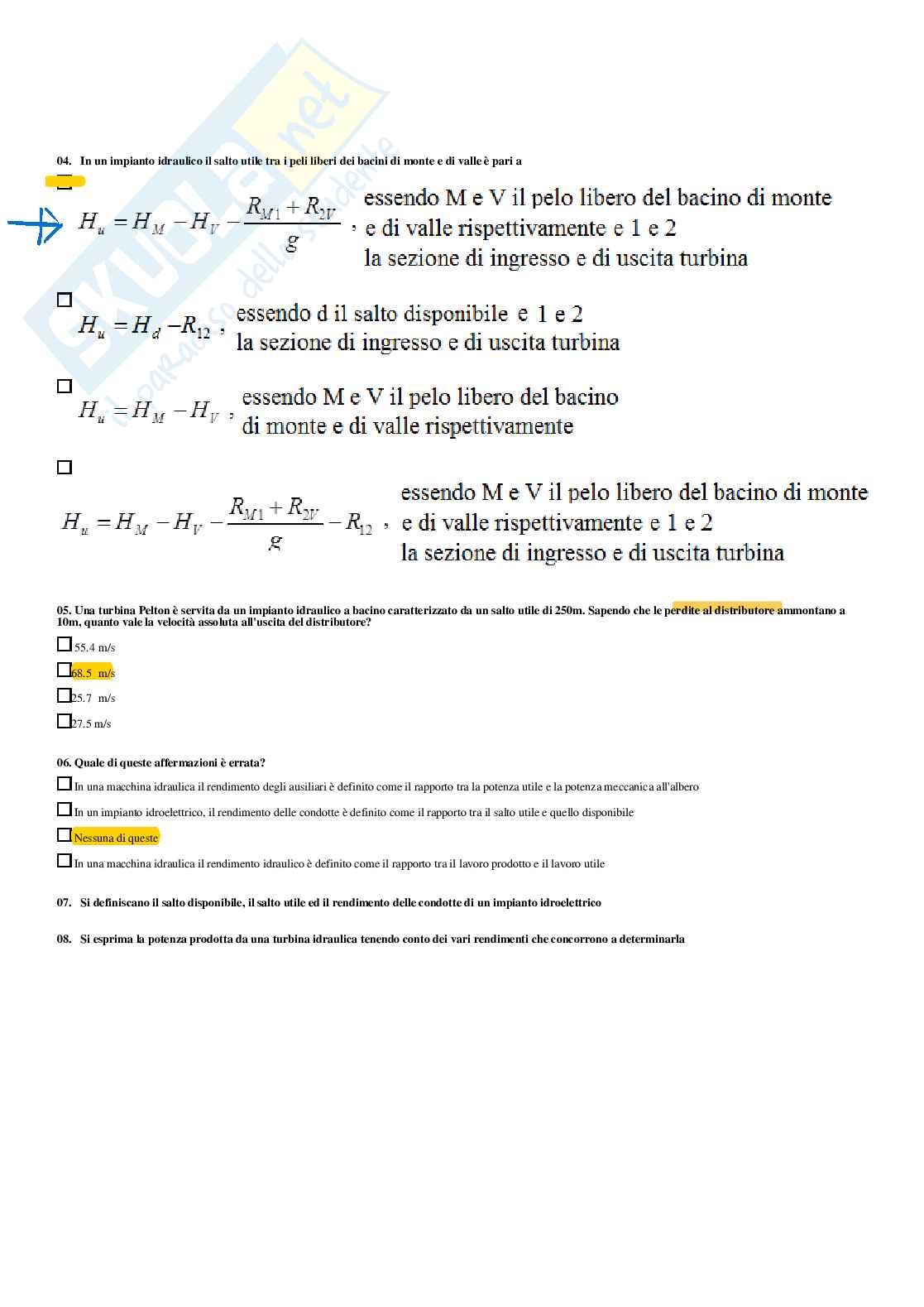 Macchine e sistemi energetici – Paniere risposte chiuse completo (250) – A.A. 2025/2026 Pag. 31
