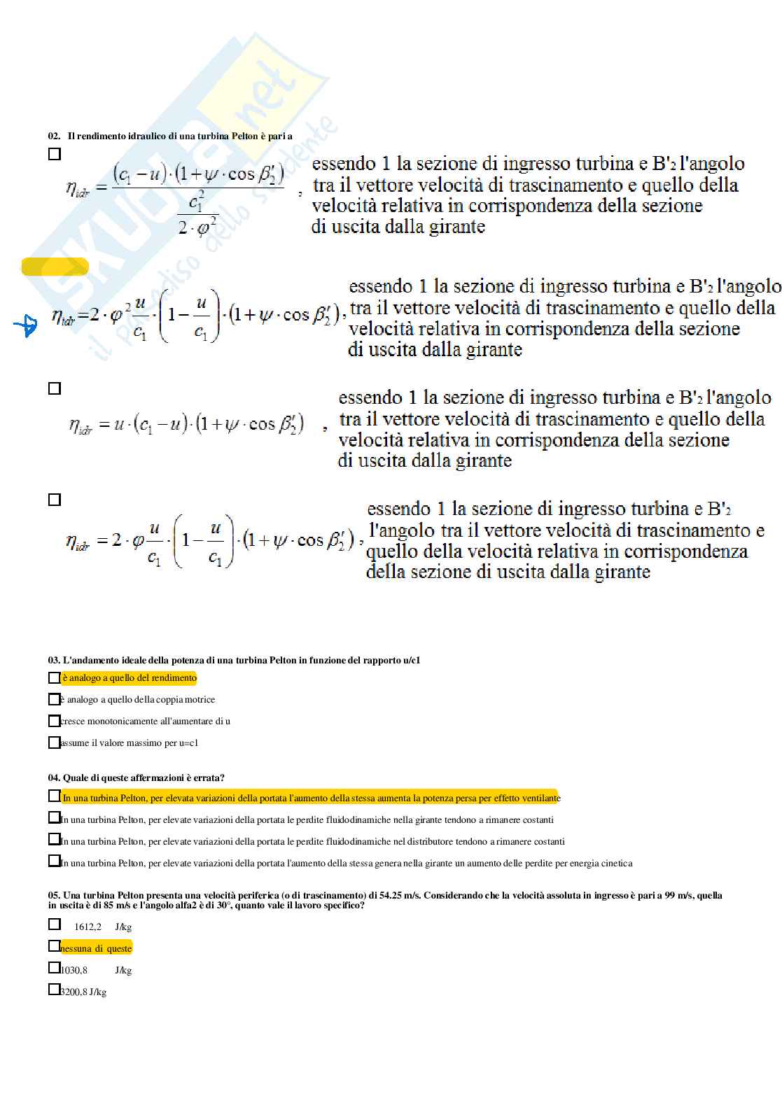 Macchine e sistemi energetici – Paniere risposte chiuse completo (250) – A.A. 2025/2026 Pag. 36