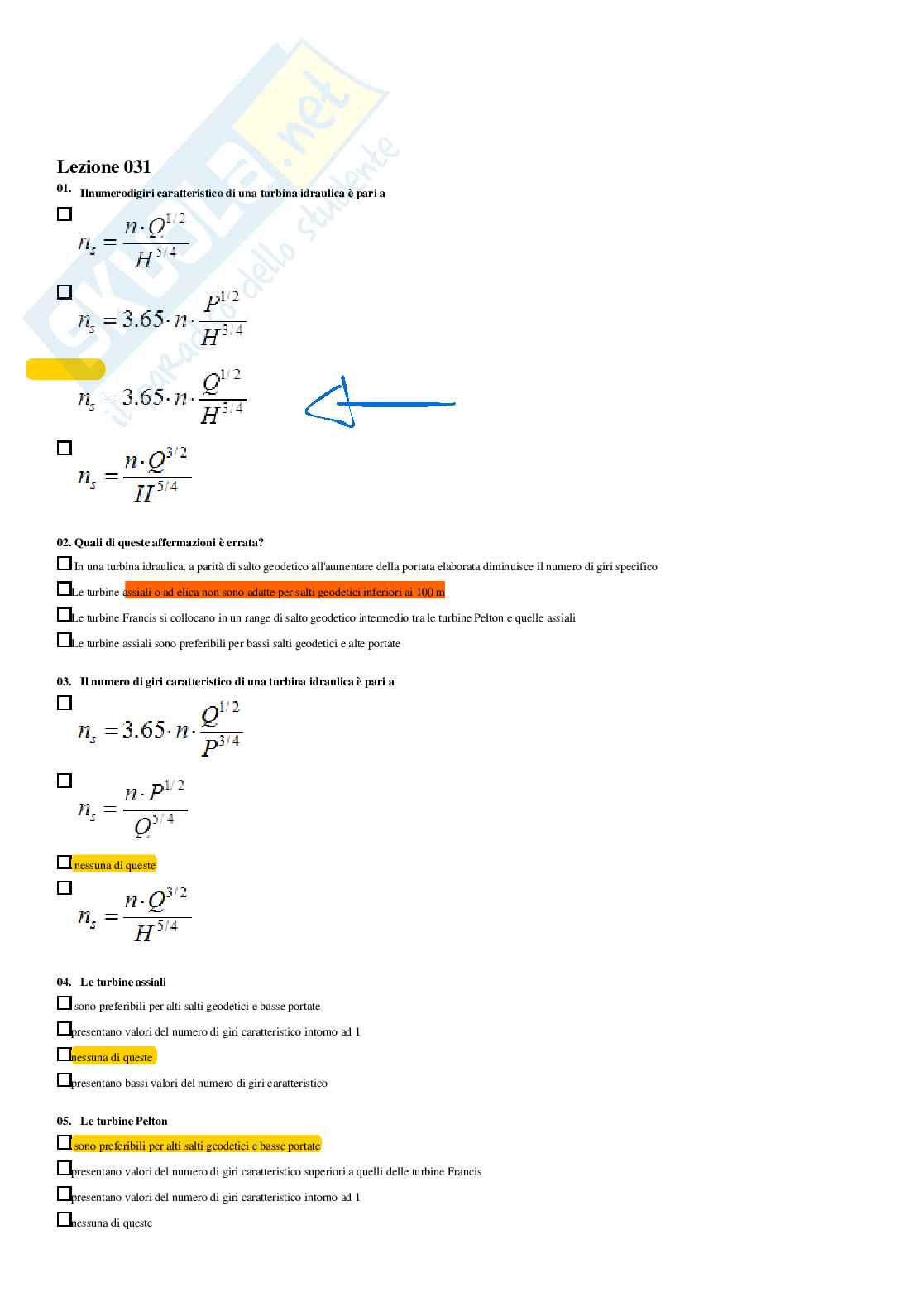 Macchine e sistemi energetici – Paniere risposte chiuse completo (250) – A.A. 2025/2026 Pag. 41