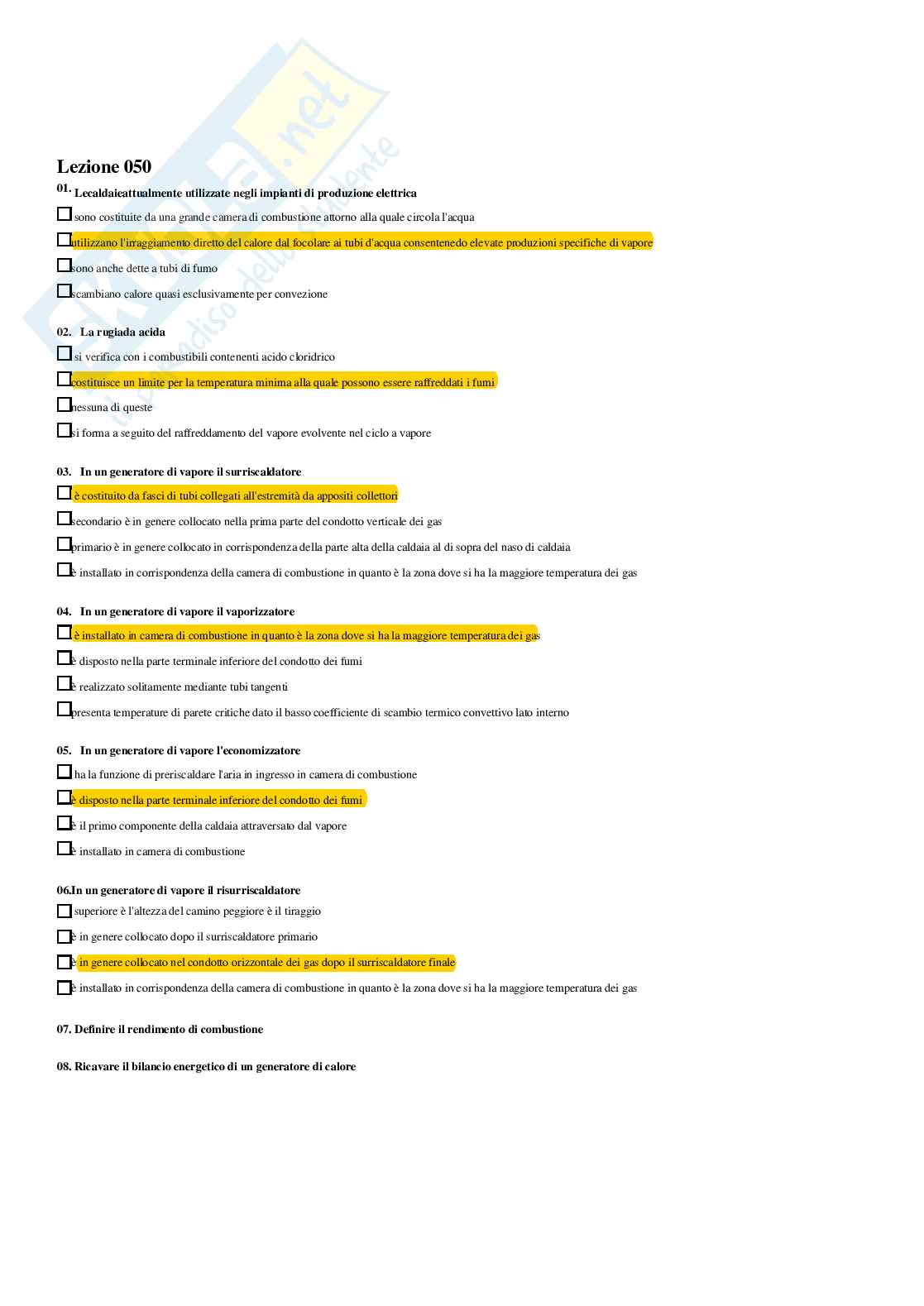 Macchine e sistemi energetici – Paniere risposte chiuse completo (250) – A.A. 2025/2026 Pag. 71