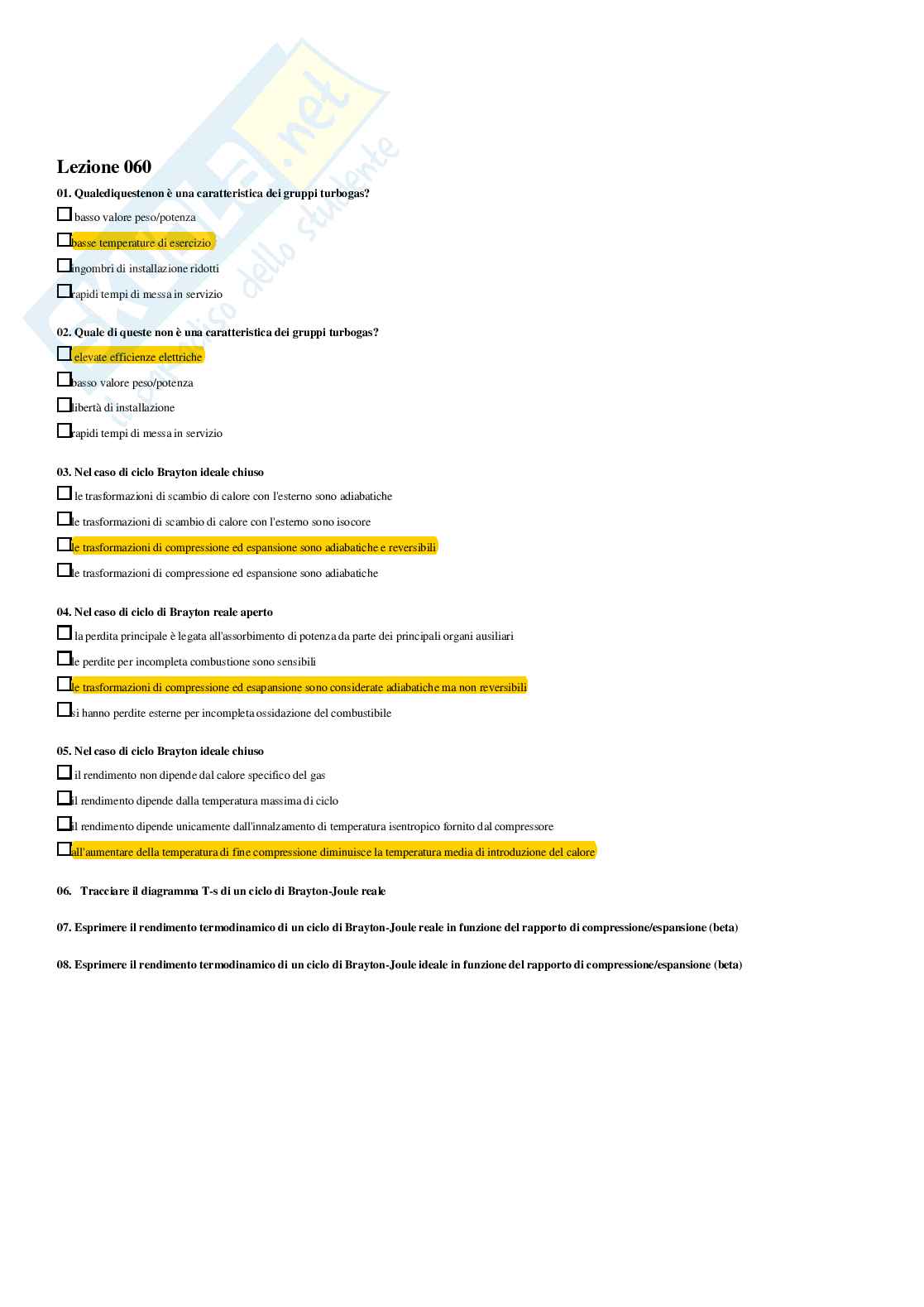 Macchine e sistemi energetici – Paniere risposte chiuse completo (250) – A.A. 2025/2026 Pag. 81