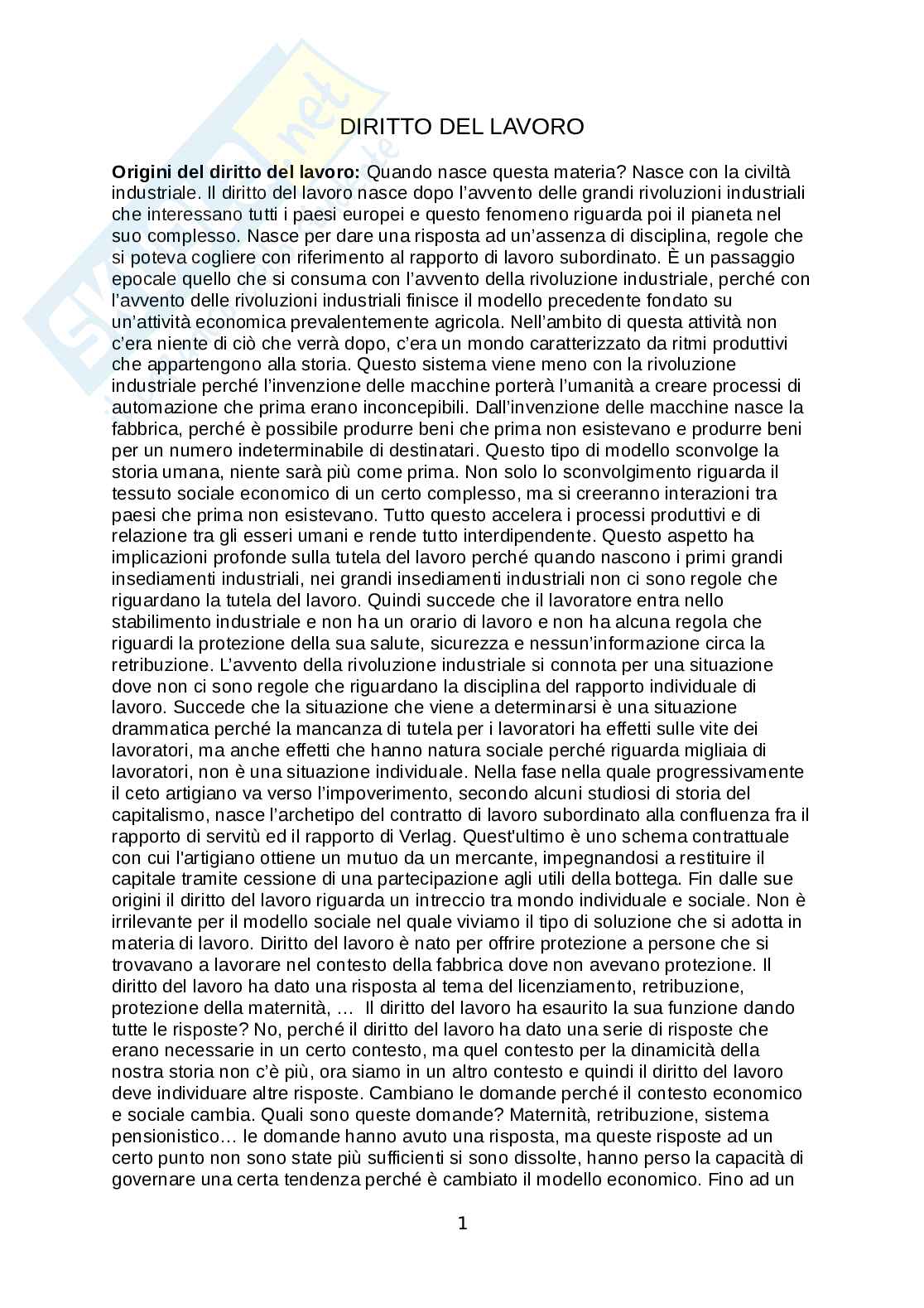 Riassunto per l'esame di diritto del lavoro II Pag. 1