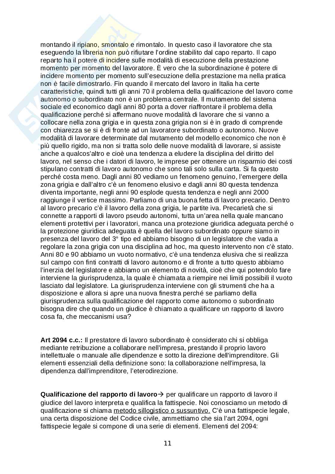 Riassunto per l'esame di diritto del lavoro II Pag. 11