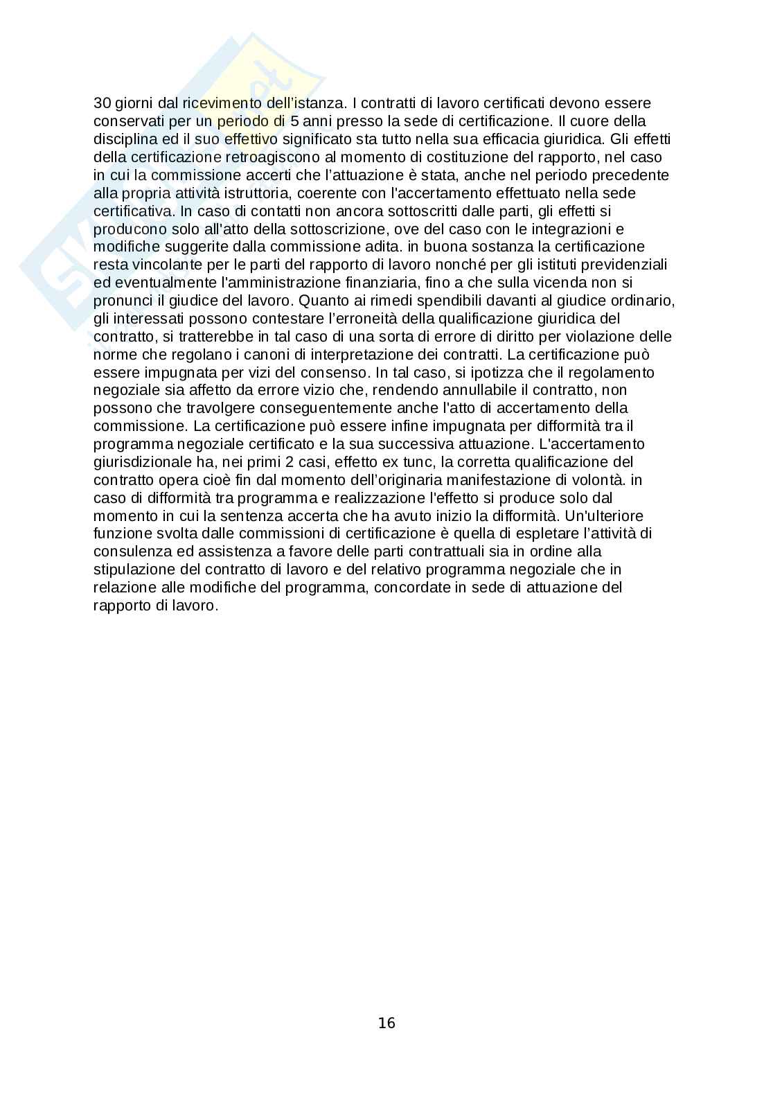 Riassunto per l'esame di diritto del lavoro II Pag. 16