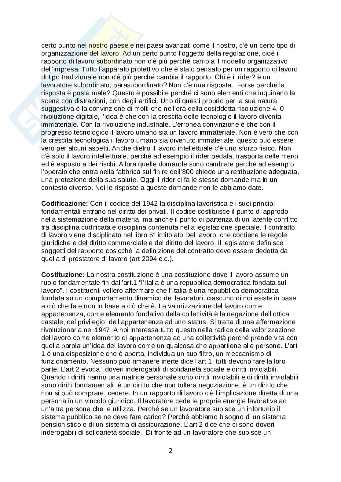 Riassunto per l'esame di diritto del lavoro II Pag. 2