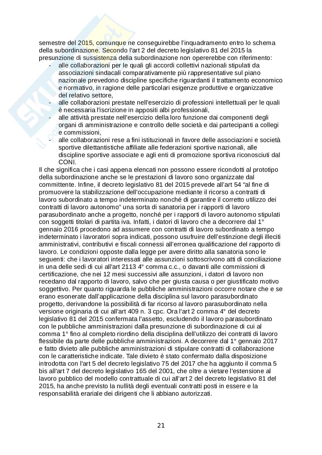 Riassunto per l'esame di diritto del lavoro II Pag. 21