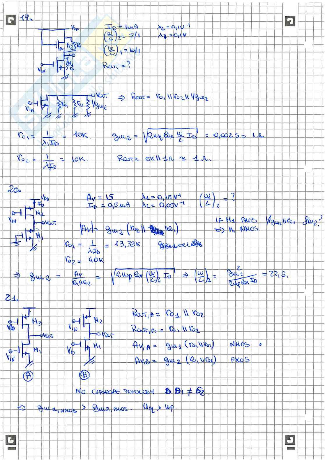 Esercizi Amplificatori CMOS - Parte II Pag. 2