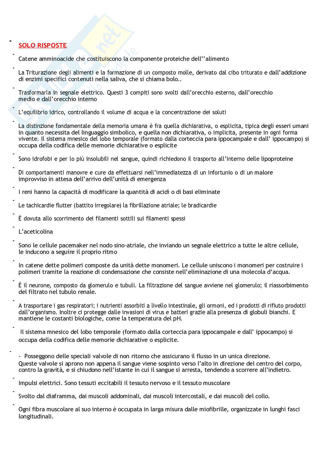 Extra sulla fisiologia umana Pag. 66