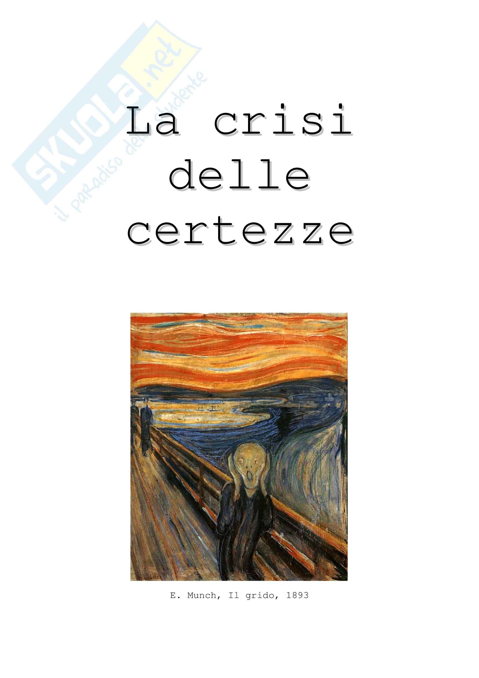 La Crisi Delle Certezze Mappa Concettuale