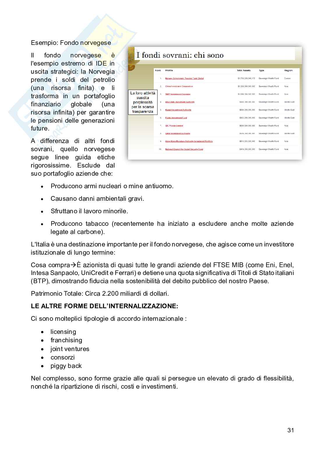 Appunti di Economia e gestione delle imprese internazionali Pag. 31