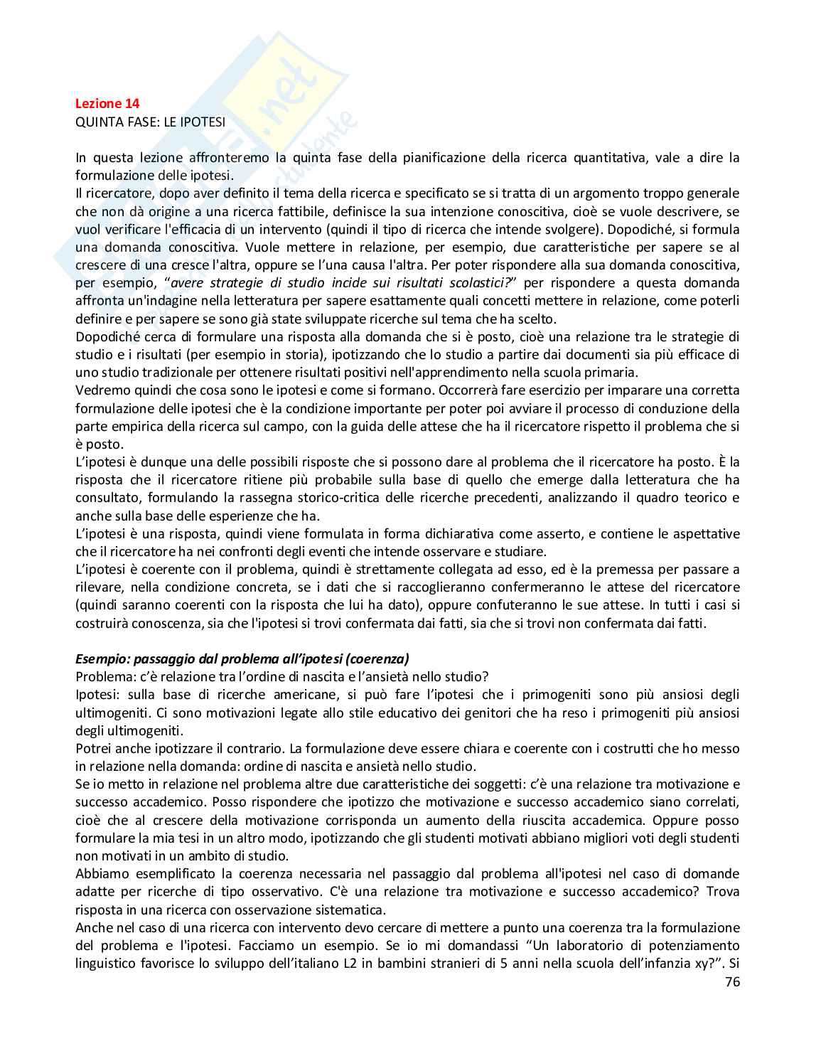 Appunti corso Pedagogia sperimentale Pag. 76