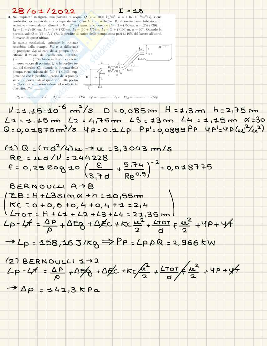 Terzo esercizio Fluidodinamica Pag. 21