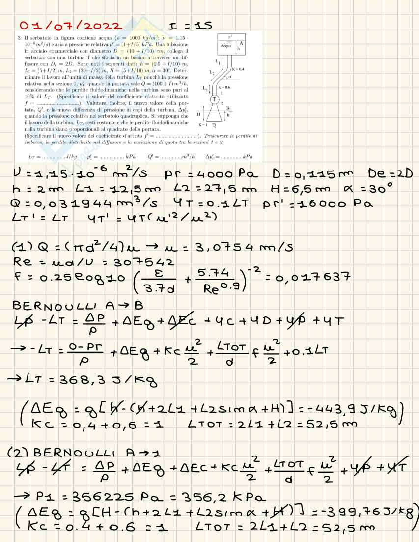 Terzo esercizio Fluidodinamica Pag. 31