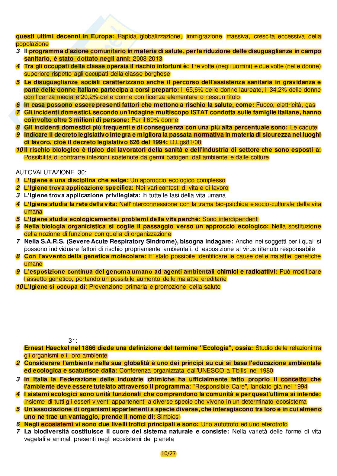 Paniere di Igiene generale e applicata, 2026 Pag. 11