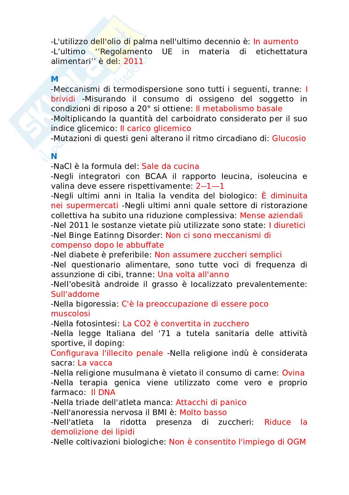 Paniere esame Scienze e tecniche dietetiche applicate Pag. 36
