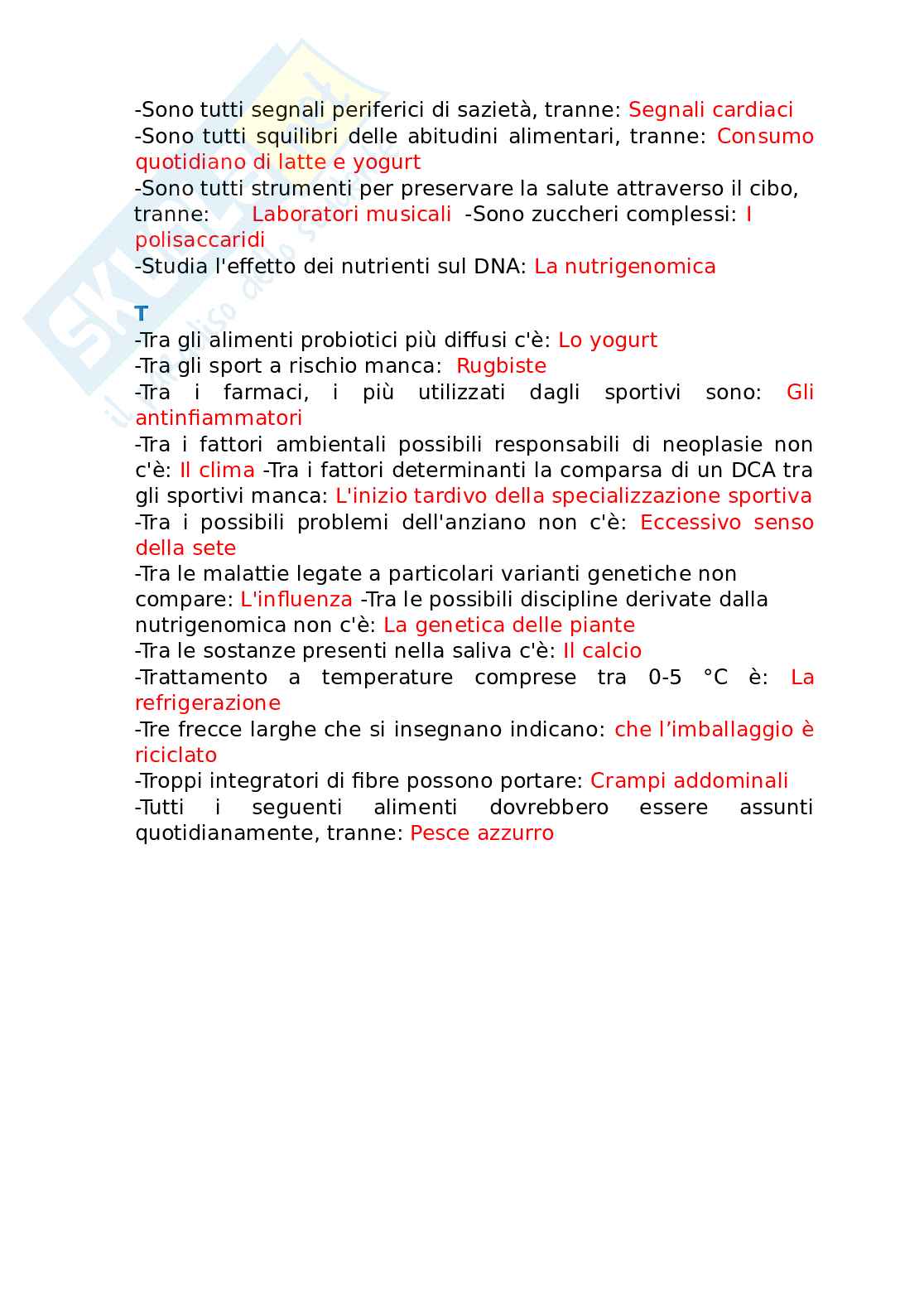 Paniere esame Scienze e tecniche dietetiche applicate Pag. 41
