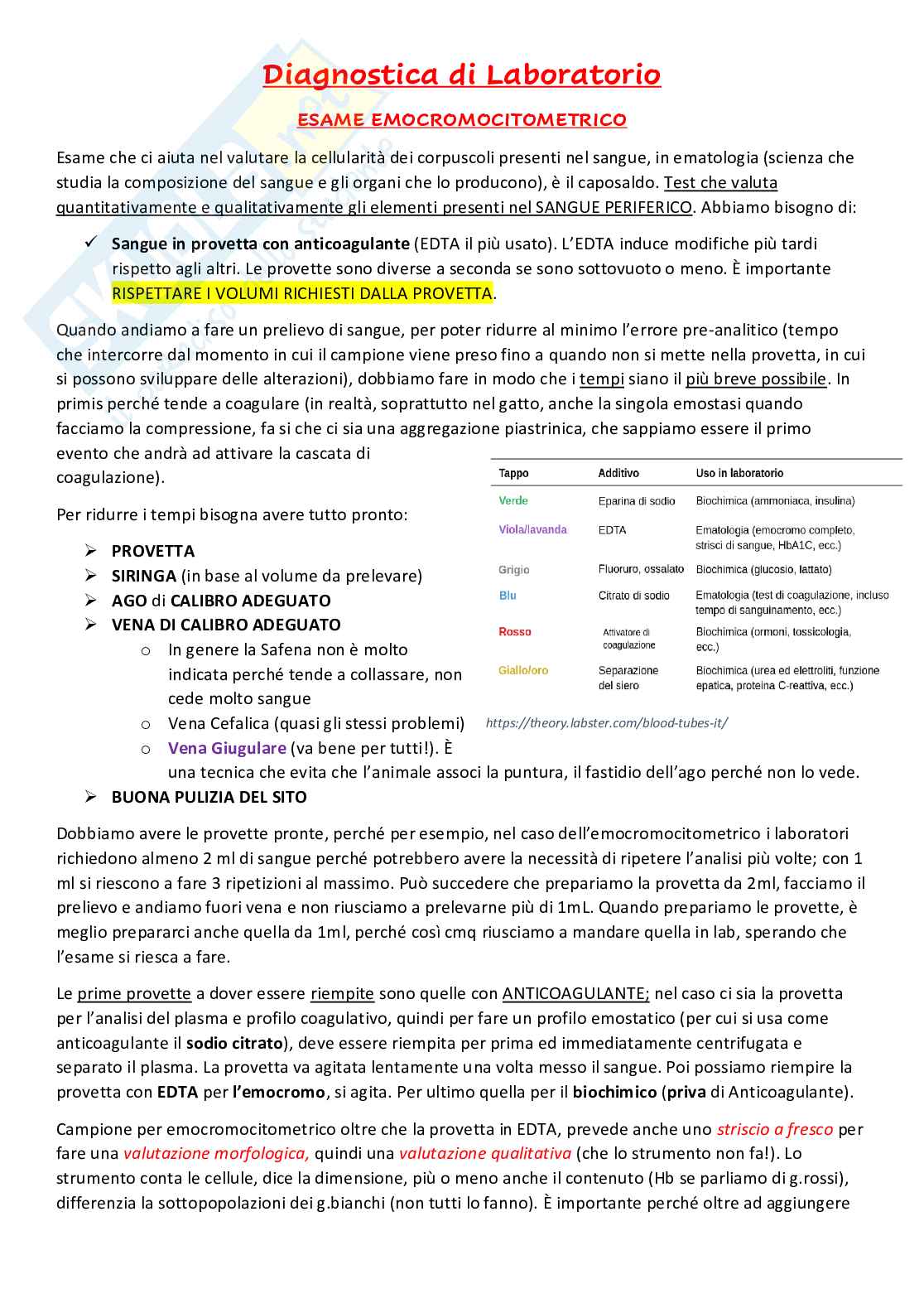 Emocromocitometrico Pag. 1