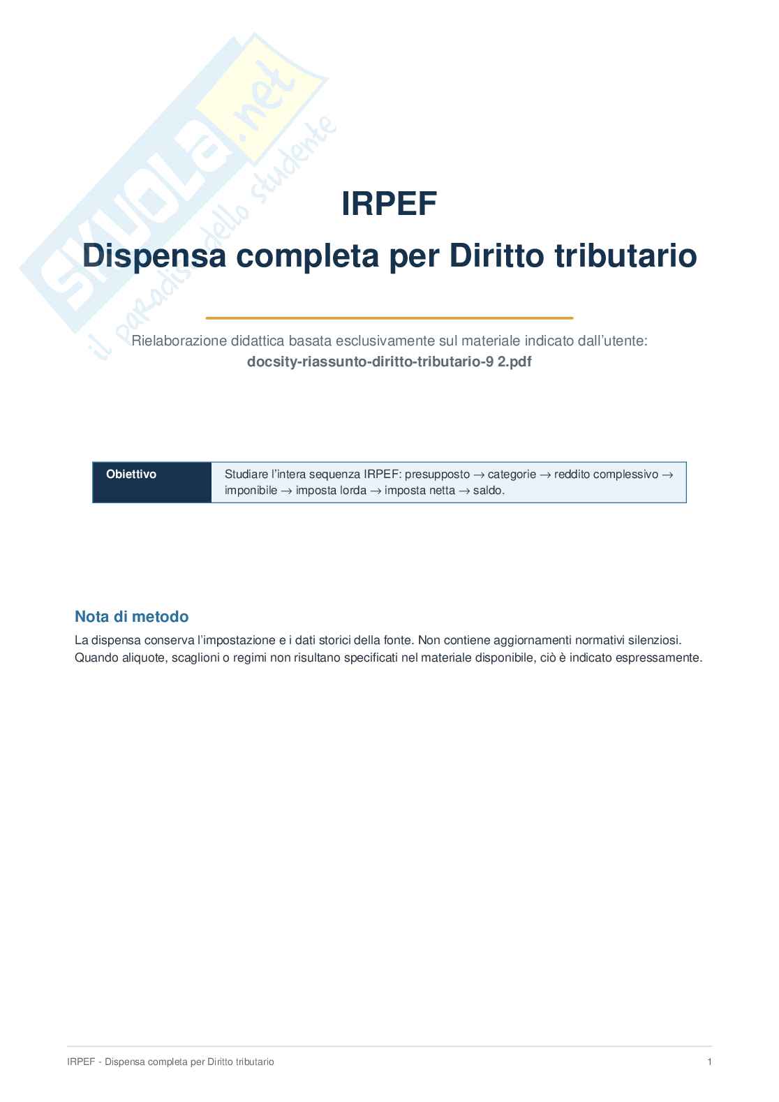 Diritto tributario Pag. 1