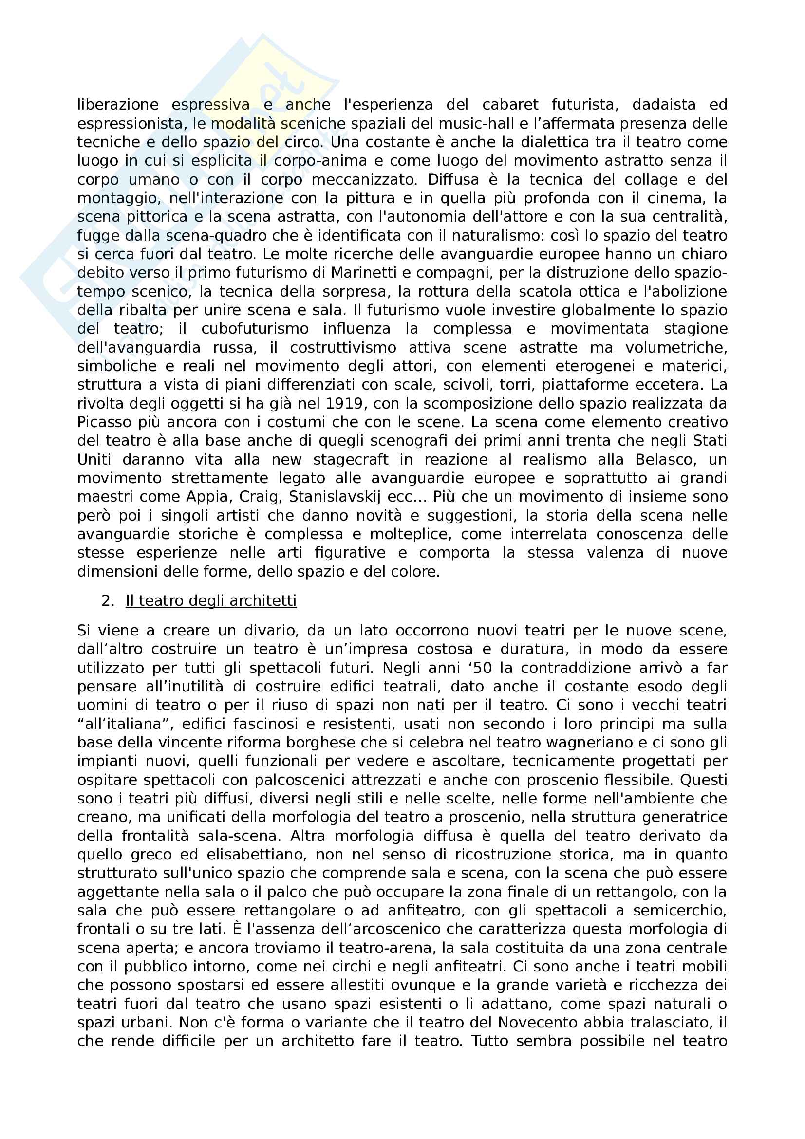 Riassunto esame Teatro, spettacolo, performance, prof. Guarino, libro consigliato Lo spazio del teatro Pag. 21