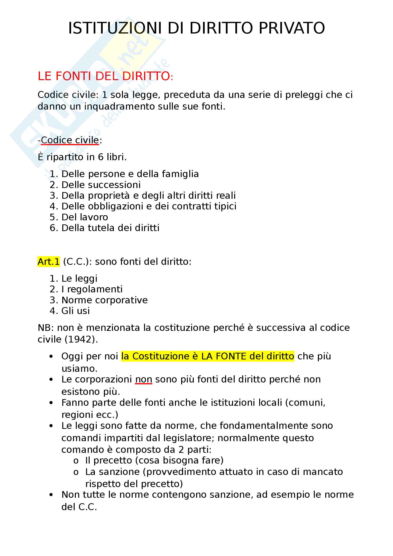 Diritto privato Pag. 1