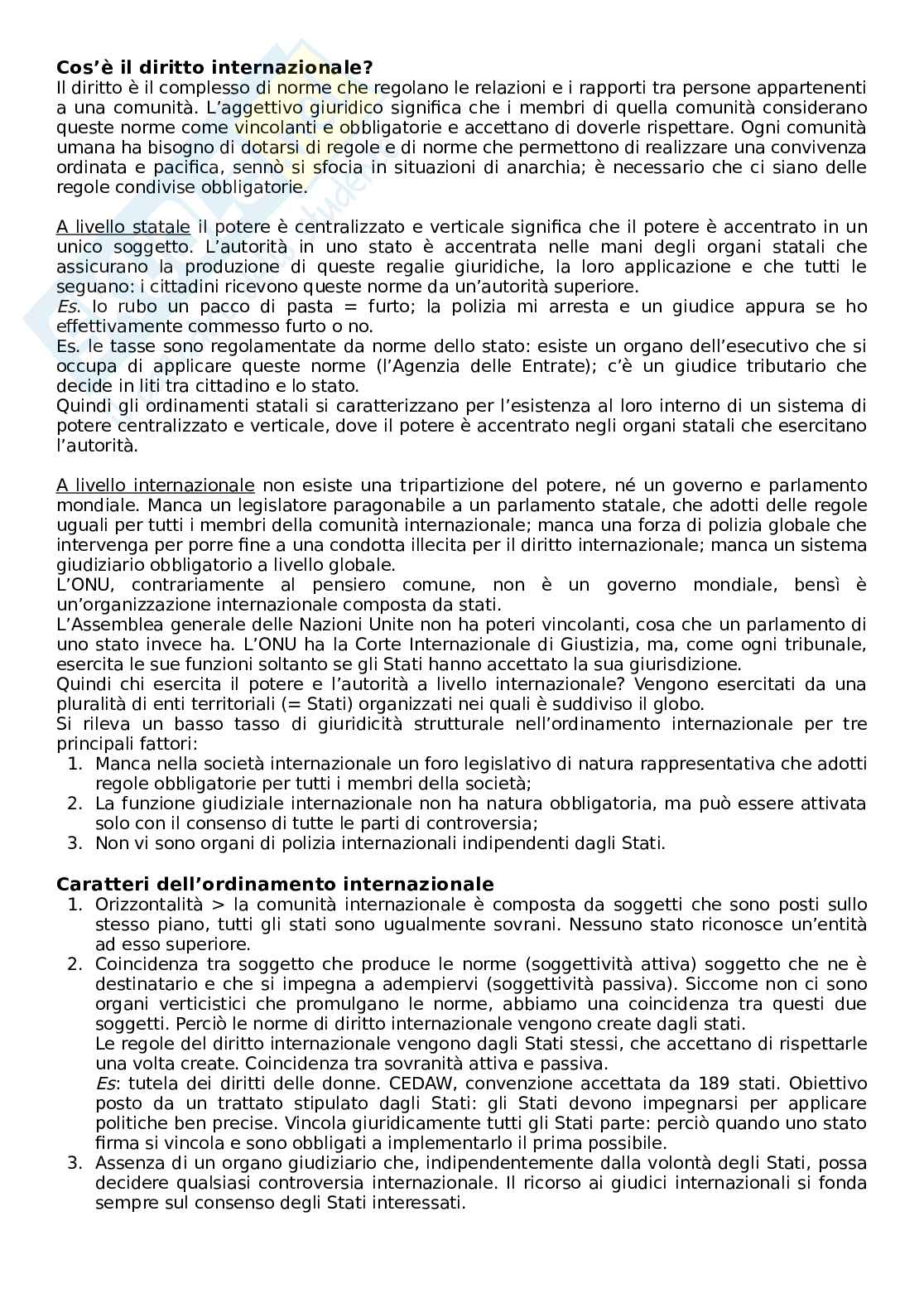 Diritto internazionale  Pag. 1