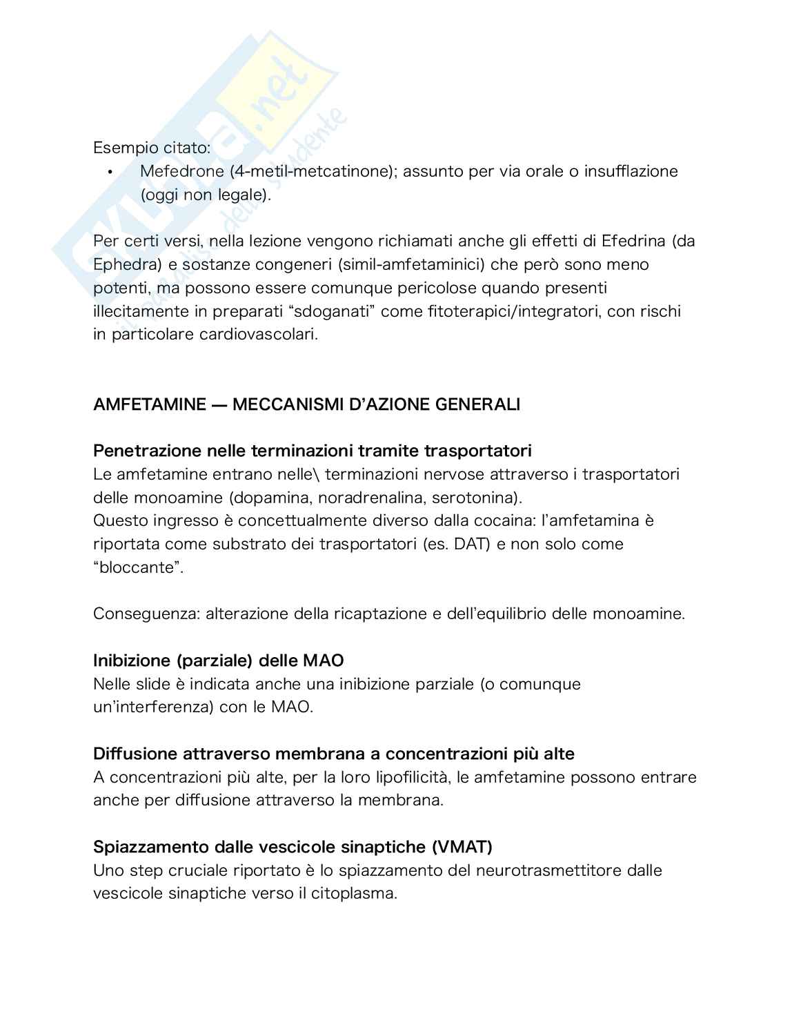 Farmacologia e tossicologia delle sostanze d’abuso Pag. 41