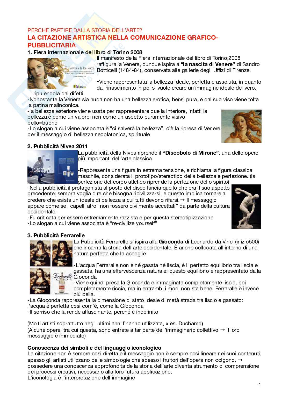 Appunti per l'esame di Storia dell'arte contemporanea Pag. 1