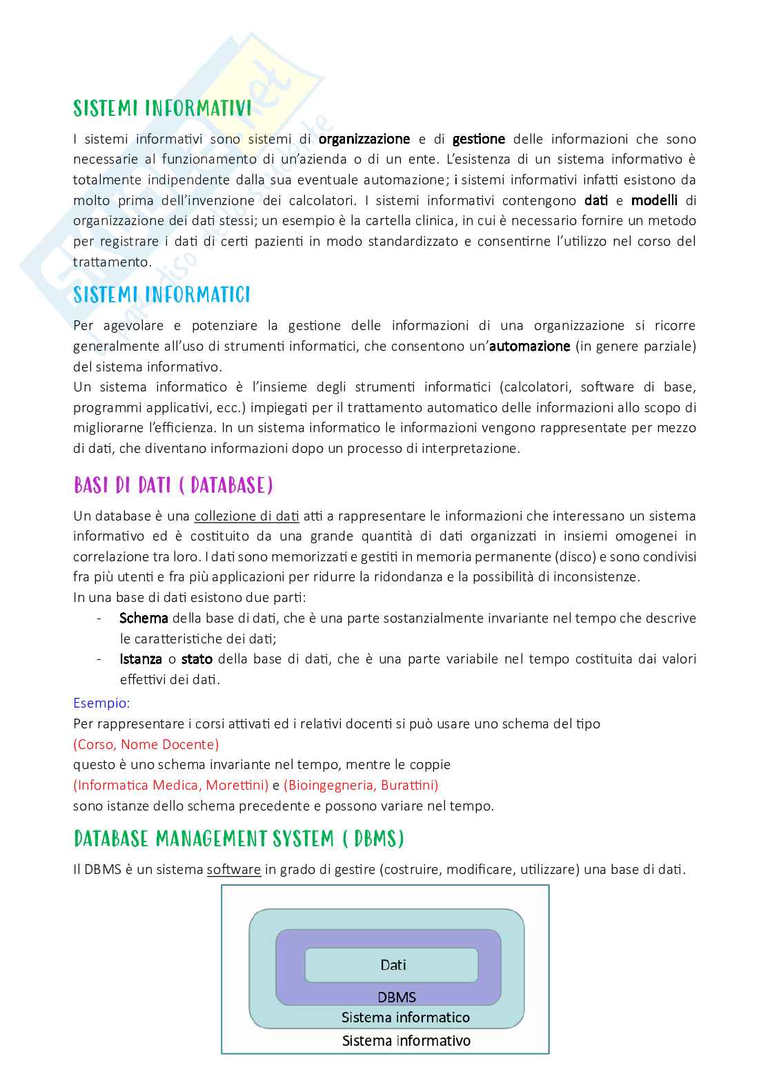 Appunti di Informatica medica Pag. 1