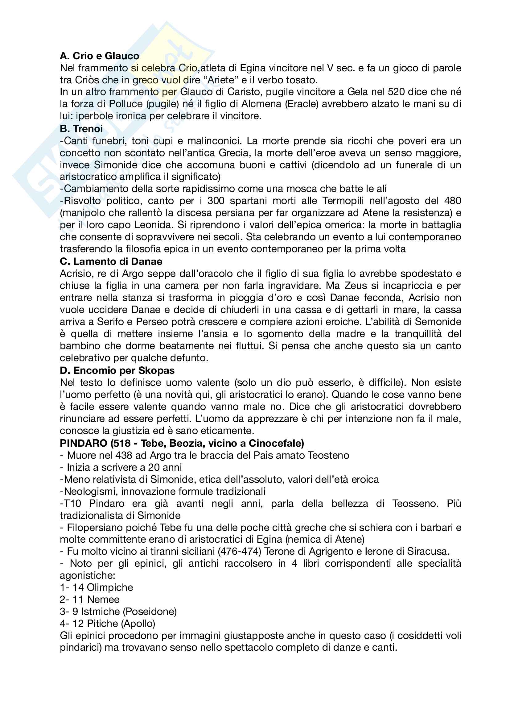 Riassunto esame letteratura greca, prof Andreassi, libro consigliato Letteratura greca Il Mulino, Porro, Lapini Pag. 26