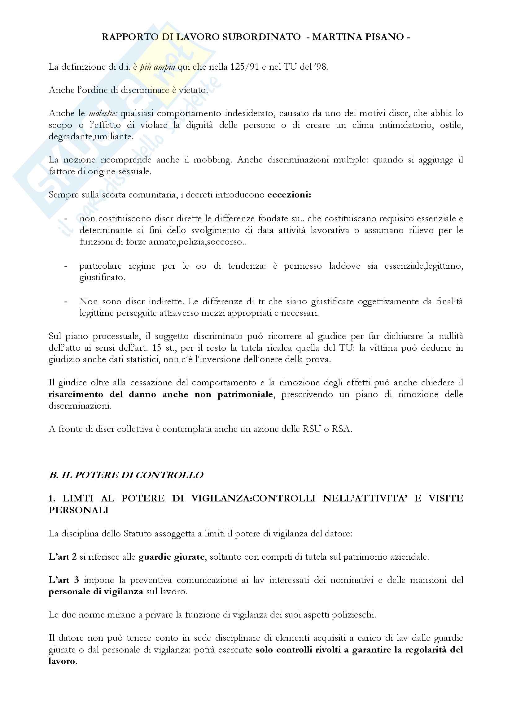 Diritto del lavoro - il rapporto di lavoro subordinato Pag. 61