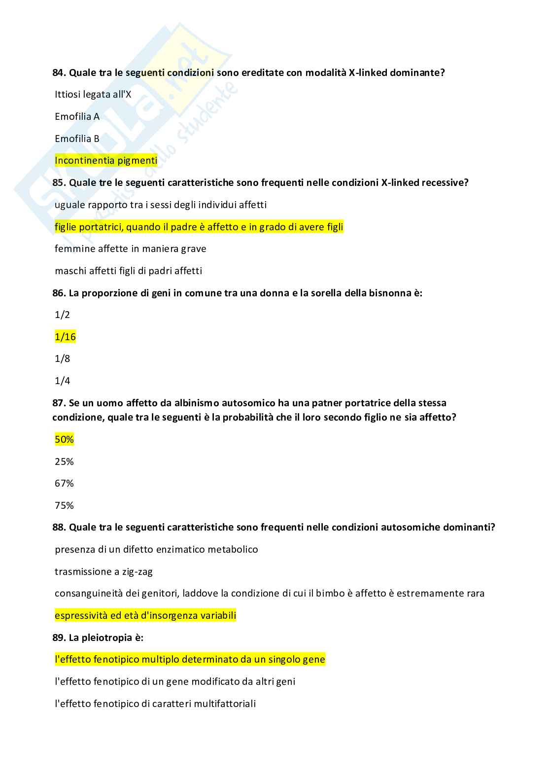 Paniere di Genetica medica Pag. 51