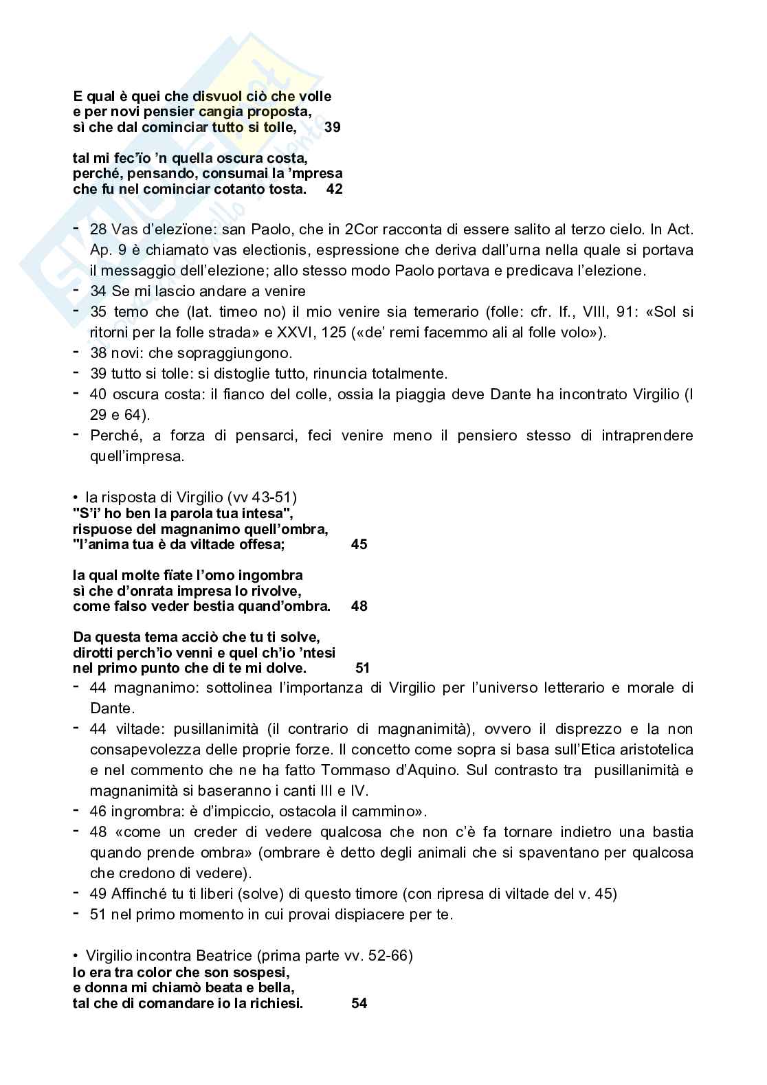 Divina Commedia, Inferno: analisi Canti I-X Pag. 11