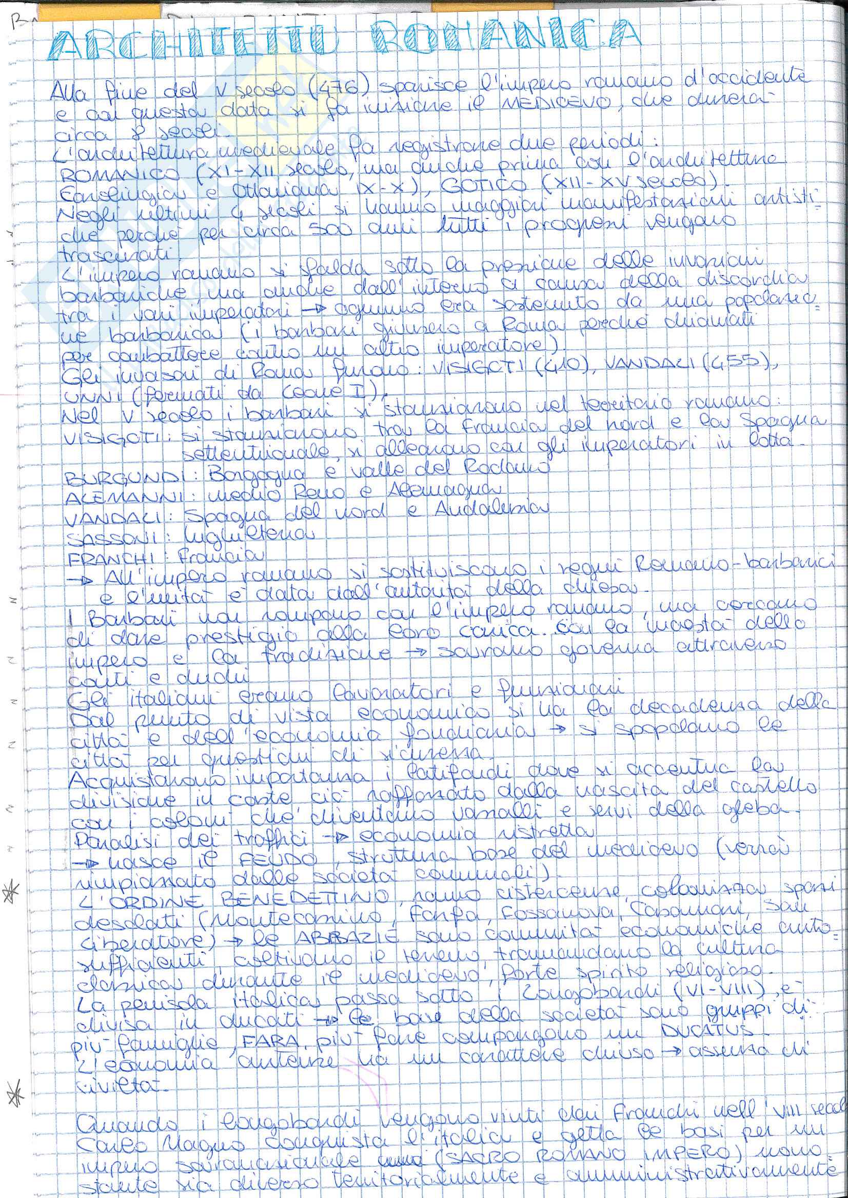 Riassunto esame Storia dell' Architettura ed Estetica, prof. Lerza, libro consigliato Dizionario enciclopedico di architettura e urbanistica voce Romanico di R. Bonelli Pag. 1