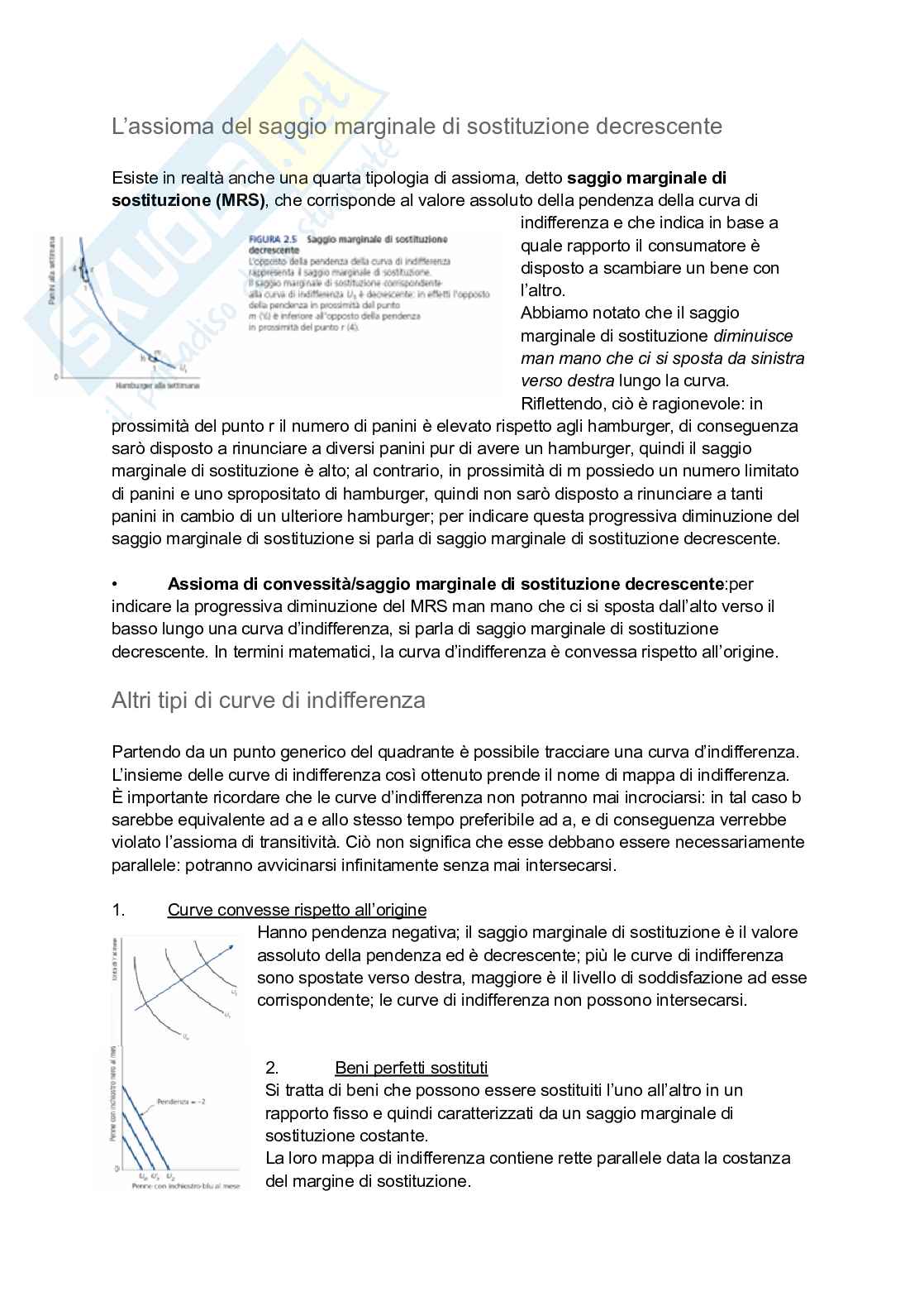 Riassunto esame Microeconomia, Prof. Stanca Luca, libro consigliato Microeconomia VII Edizione McGrawHill editore-Michael L. Katz, Harvey S. Rosen, Carlo Andrea Bollino, Wyn Morgan, Katz, Rosen, Bollino, Morgan Pag. 6