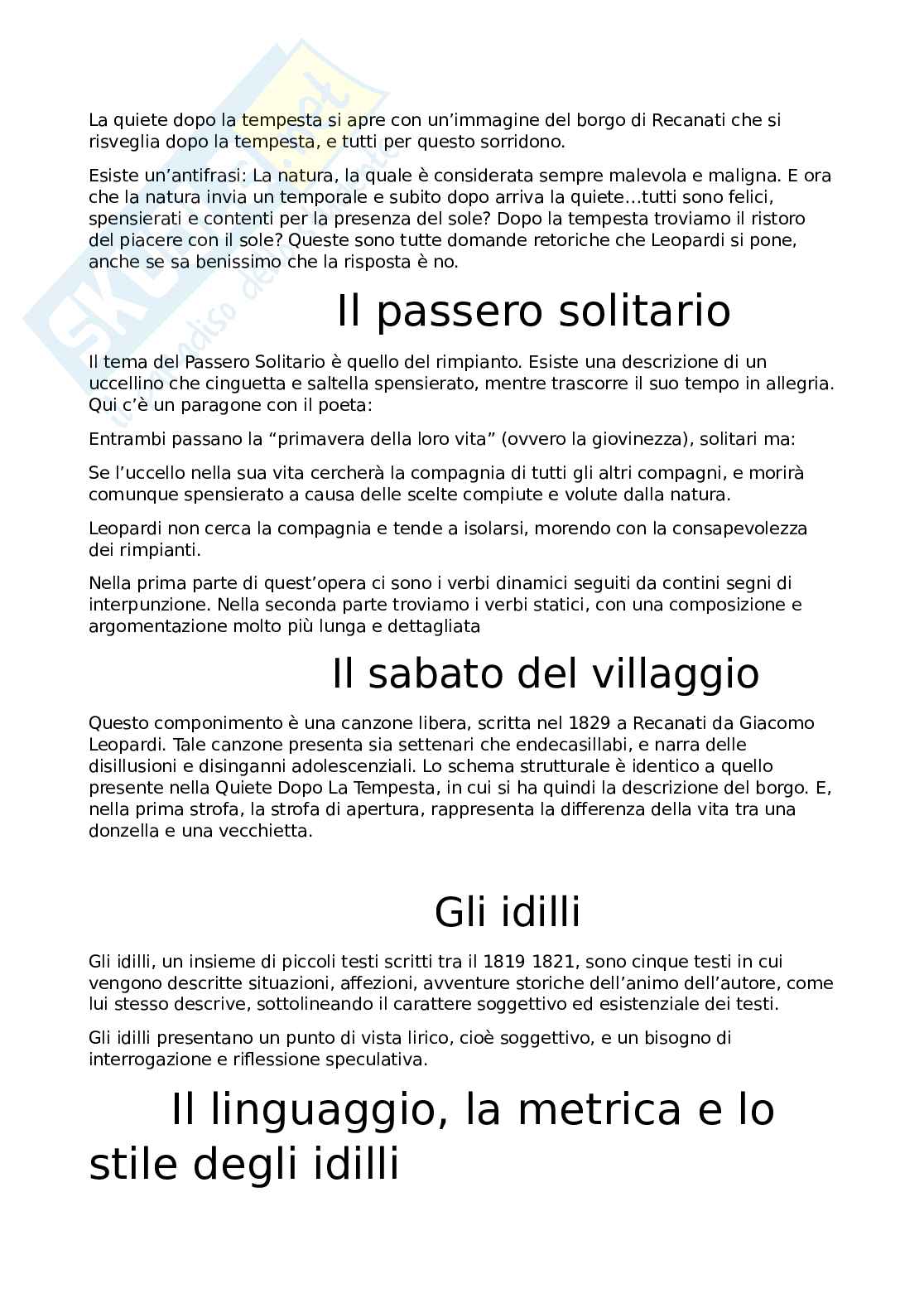 Leopardi, Giacomo - Vita, poetica e opere Pag. 11