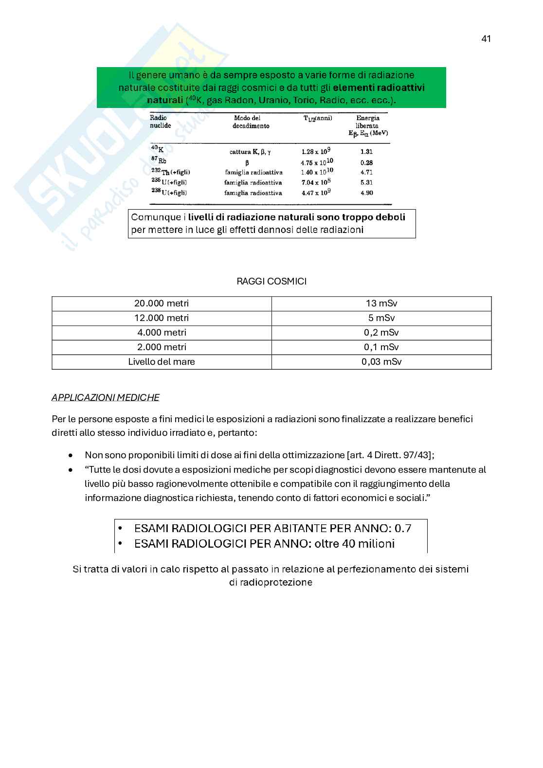 Radiodiagnostica e Radioprotezione Pag. 41