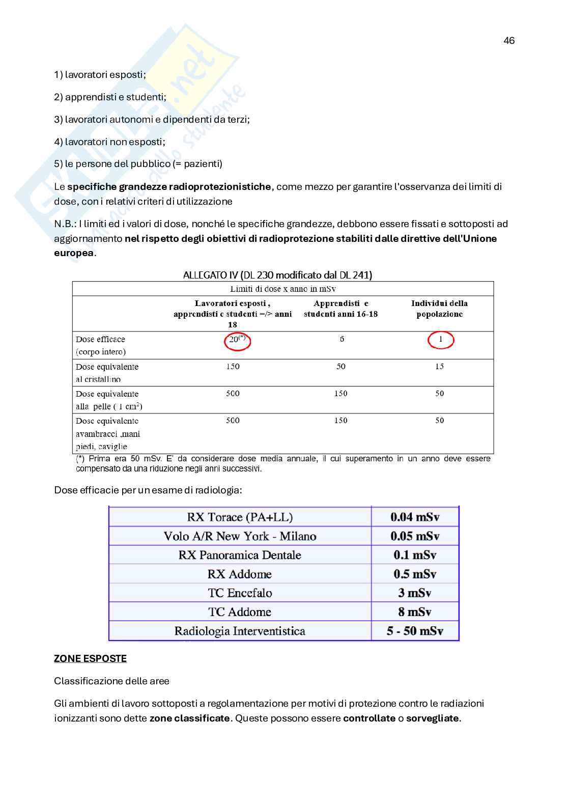 Radiodiagnostica e Radioprotezione Pag. 46