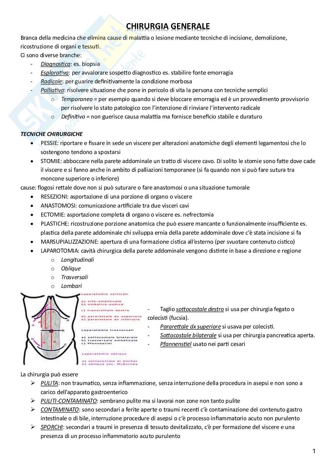 Chirurgia generale  Pag. 1