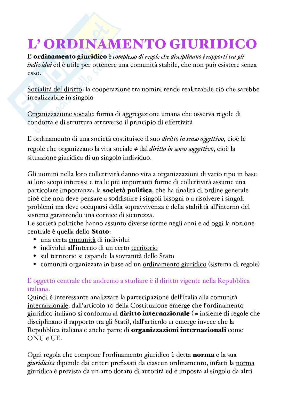 Riassunto esame Istituzioni di diritto privato, Prof. Quarta Alessandra, libro consigliato Manuale di diritto privato, Torrente Pag. 1