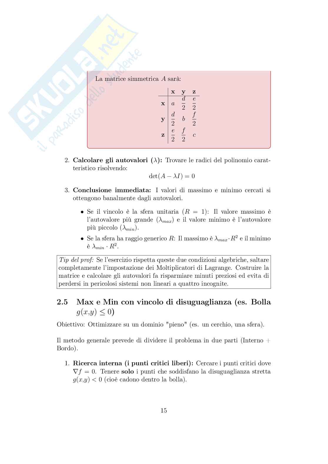 Appunti Analisi matematica II per Ingegneria, Tecniche di risoluzione per esame Pag. 16