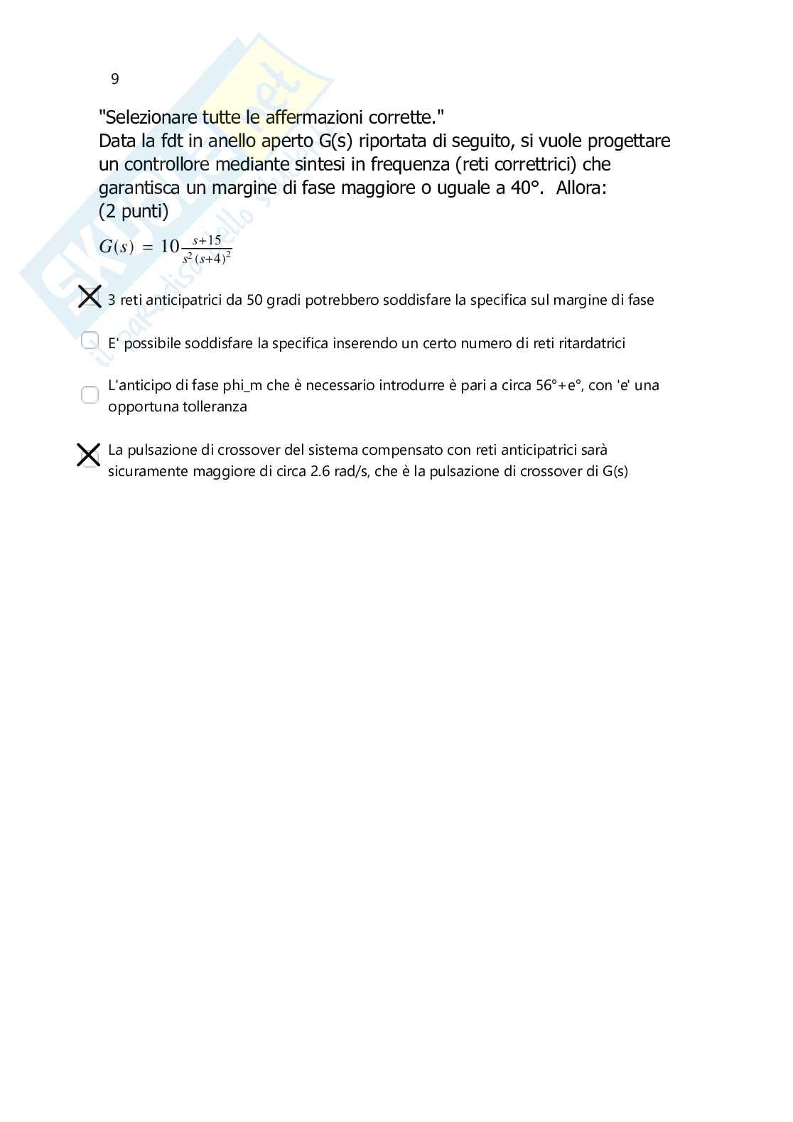 Soluzioni tracce esame Fondamenti di Automatica Pag. 11