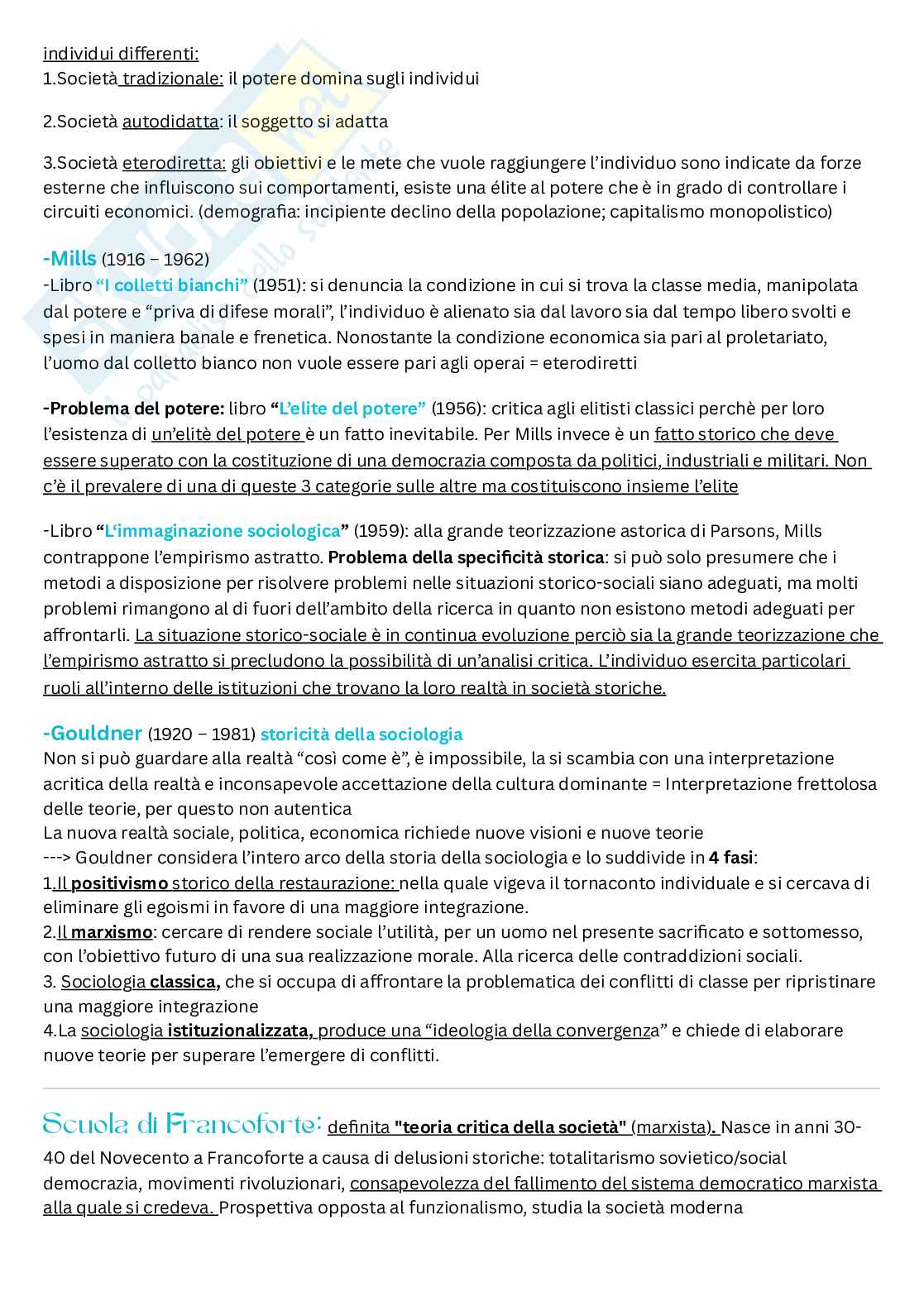 Riassunto esame Sociologia, Prof. Lombardi Marco, libro consigliato Storia del pensiero sociologico , Izzo Pag. 21