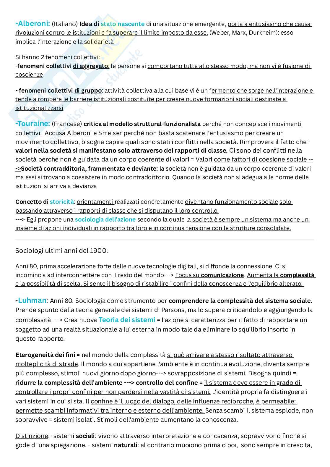 Riassunto esame Sociologia, Prof. Lombardi Marco, libro consigliato Storia del pensiero sociologico , Izzo Pag. 26