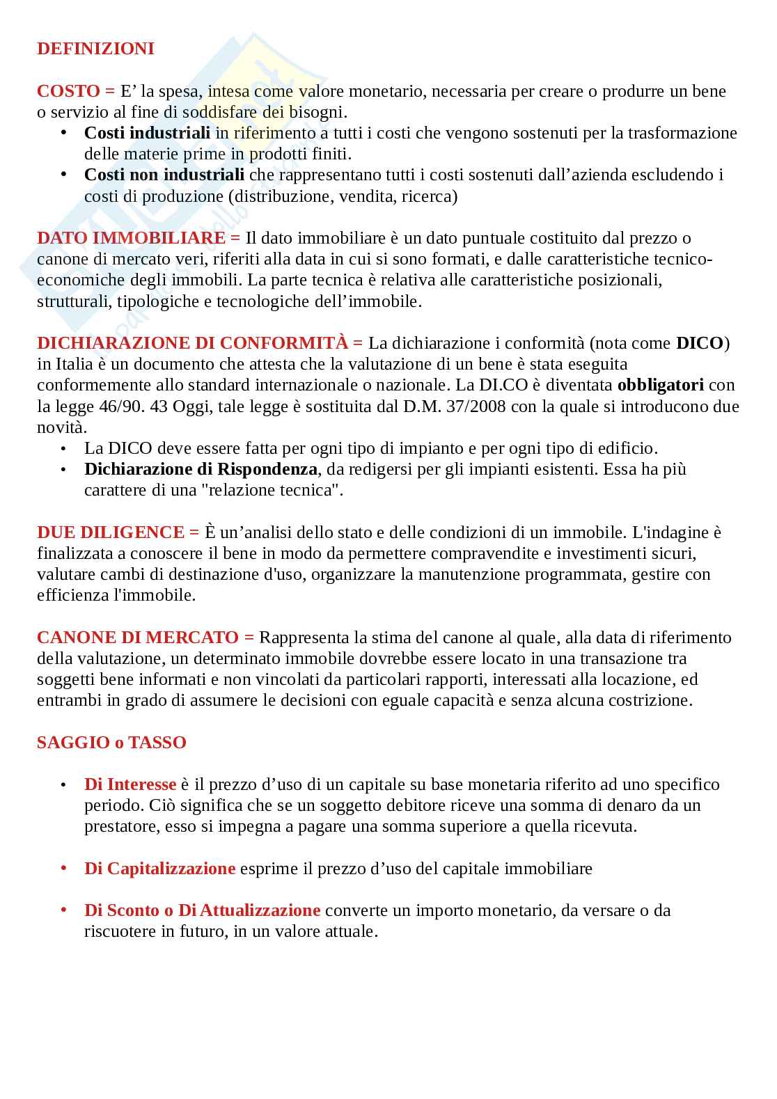 Appunti Estimo ed esercizio professionale Pag. 6