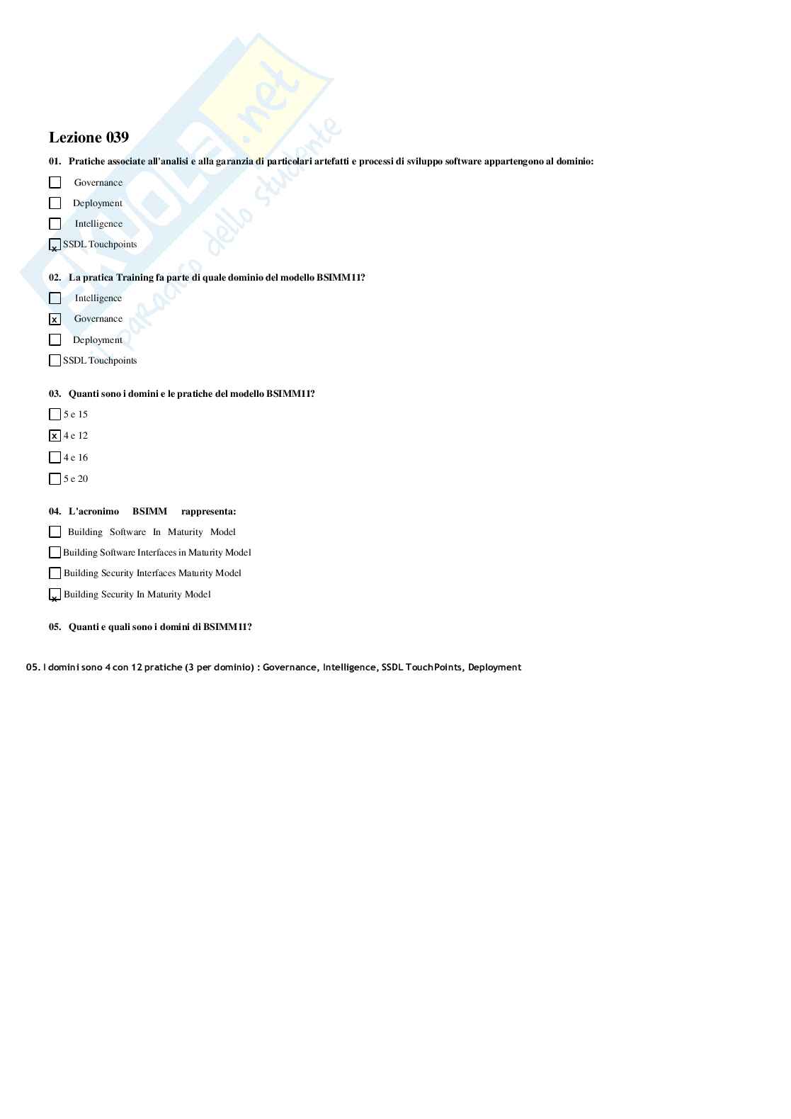 Sicurezza del software Pag. 41