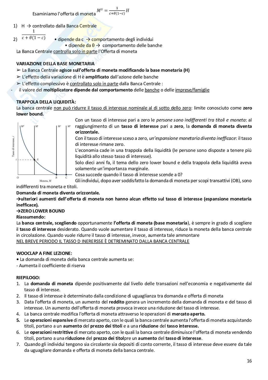 Riassunto esame Macroeconomia, Prof. Bassetti Thomas, libro consigliato Scoprire la macroeconomia. Volume I e Volume II, Blanchard, Amighini, Giavazzi Pag. 16
