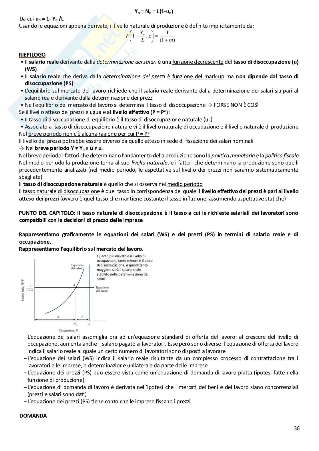 Riassunto esame Macroeconomia, Prof. Bassetti Thomas, libro consigliato Scoprire la macroeconomia. Volume I e Volume II, Blanchard, Amighini, Giavazzi Pag. 36