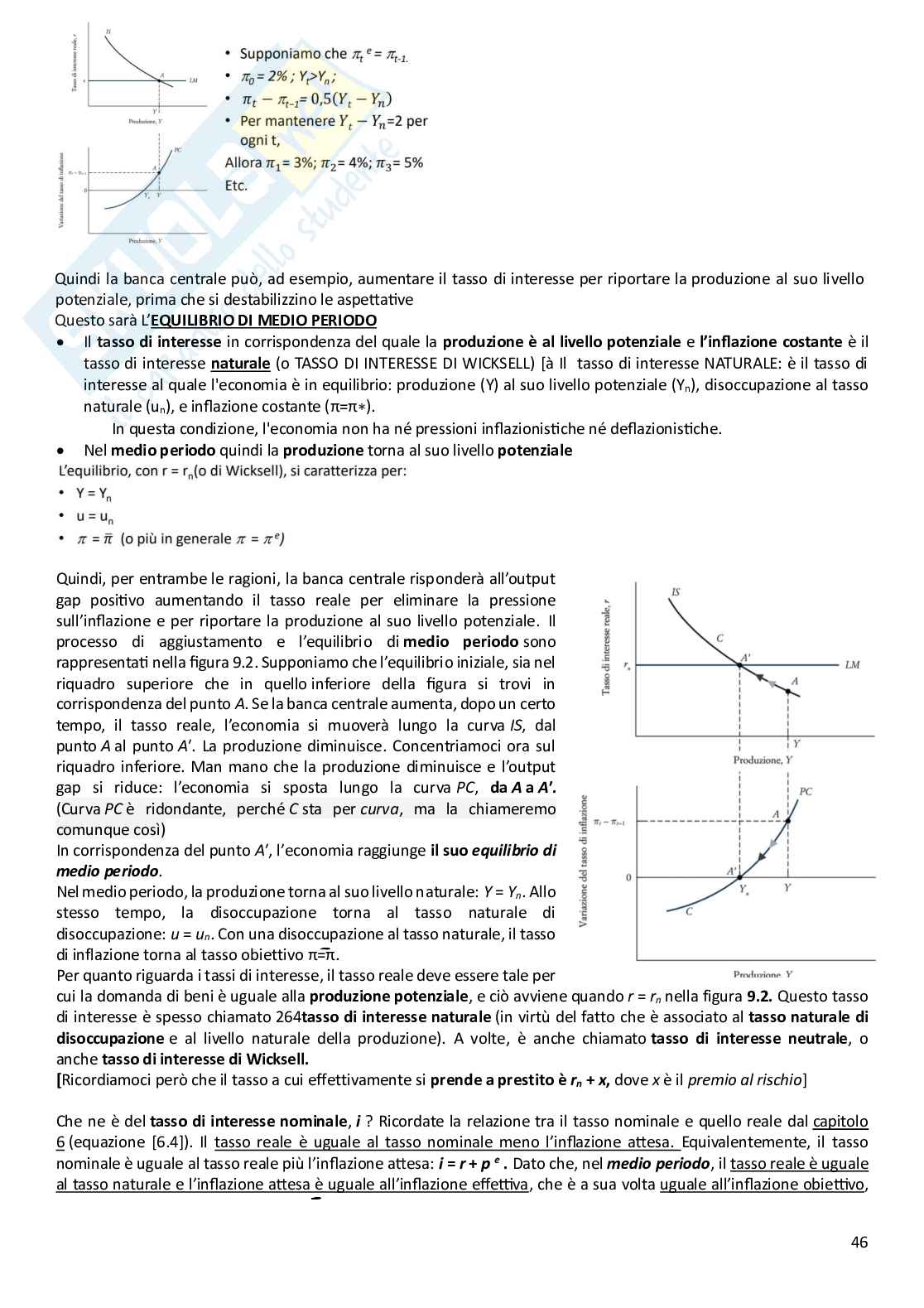 Riassunto esame Macroeconomia, Prof. Bassetti Thomas, libro consigliato Scoprire la macroeconomia. Volume I e Volume II, Blanchard, Amighini, Giavazzi Pag. 46