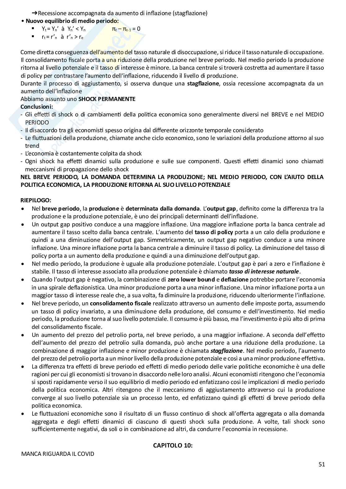 Riassunto esame Macroeconomia, Prof. Bassetti Thomas, libro consigliato Scoprire la macroeconomia. Volume I e Volume II, Blanchard, Amighini, Giavazzi Pag. 51