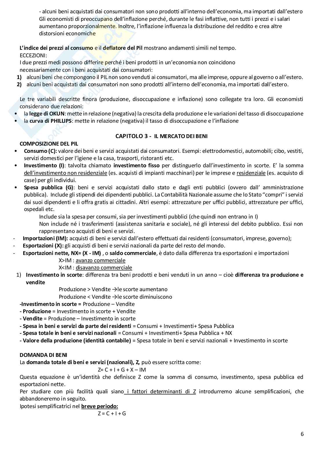 Riassunto esame Macroeconomia, Prof. Bassetti Thomas, libro consigliato Scoprire la macroeconomia. Volume I e Volume II, Blanchard, Amighini, Giavazzi Pag. 6